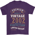 Premium Vintage 21st Birthday 2002 Mens T-Shirt 100% Cotton Purple