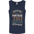 Premium Vintage 21st Birthday 2002 Mens Vest Tank Top Navy Blue