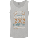 Premium Vintage 21st Birthday 2002 Mens Vest Tank Top Sports Grey