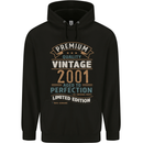 Premium Vintage 22nd Birthday 2001 Mens 80% Cotton Hoodie Black
