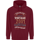 Premium Vintage 22nd Birthday 2001 Mens 80% Cotton Hoodie Maroon