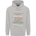 Premium Vintage 22nd Birthday 2001 Mens 80% Cotton Hoodie Sports Grey