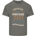 Premium Vintage 22nd Birthday 2001 Mens Cotton T-Shirt Tee Top Charcoal