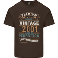 Premium Vintage 22nd Birthday 2001 Mens Cotton T-Shirt Tee Top Dark Chocolate