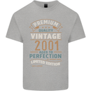 Premium Vintage 22nd Birthday 2001 Mens Cotton T-Shirt Tee Top Sports Grey