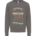 Premium Vintage 22nd Birthday 2001 Mens Sweatshirt Jumper Charcoal