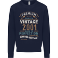 Premium Vintage 22nd Birthday 2001 Mens Sweatshirt Jumper Navy Blue