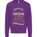 Premium Vintage 22nd Birthday 2001 Mens Sweatshirt Jumper Purple