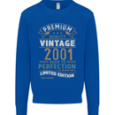 Premium Vintage 22nd Birthday 2001 Mens Sweatshirt Jumper Royal Blue