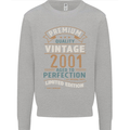 Premium Vintage 22nd Birthday 2001 Mens Sweatshirt Jumper Sports Grey
