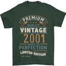 Premium Vintage 22nd Birthday 2001 Mens T-Shirt 100% Cotton Forest Green