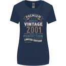 Premium Vintage 22nd Birthday 2001 Womens Wider Cut T-Shirt Navy Blue
