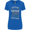 Premium Vintage 22nd Birthday 2001 Womens Wider Cut T-Shirt Royal Blue
