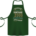 Premium Vintage 23rd Birthday 2000 Cotton Apron 100% Organic Forest Green
