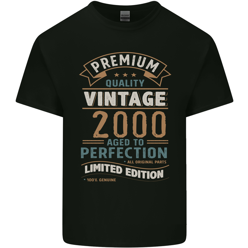 Premium Vintage 23rd Birthday 2000 Mens Cotton T-Shirt Tee Top Black