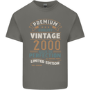 Premium Vintage 23rd Birthday 2000 Mens Cotton T-Shirt Tee Top Charcoal