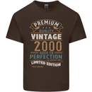 Premium Vintage 23rd Birthday 2000 Mens Cotton T-Shirt Tee Top Dark Chocolate