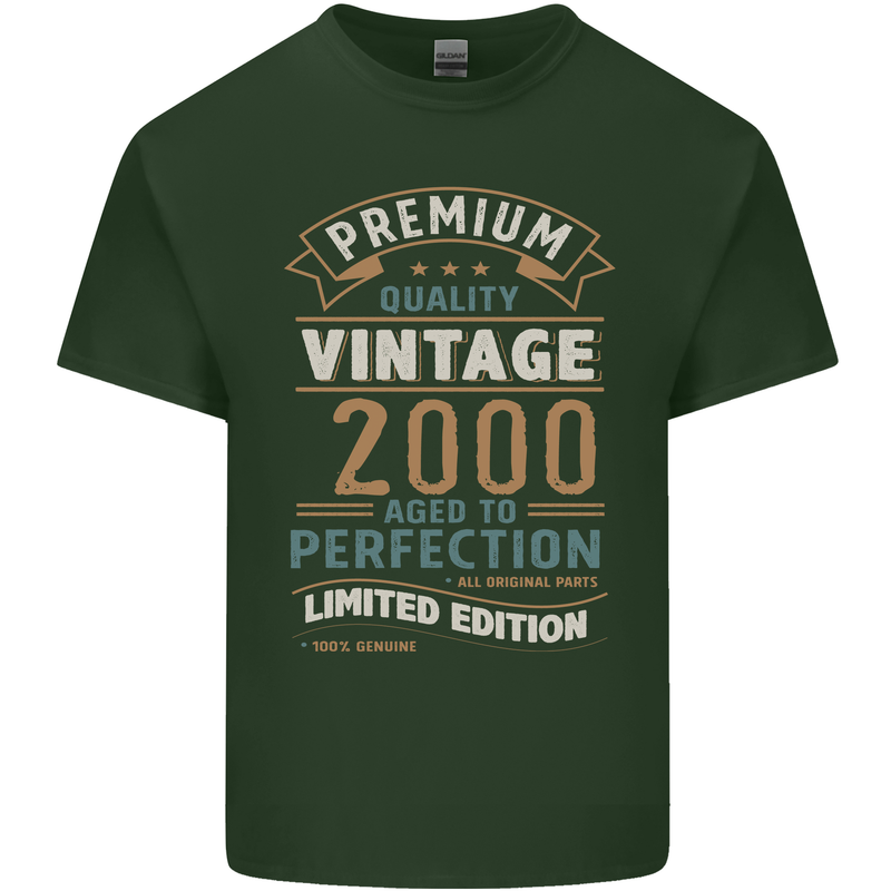 Premium Vintage 23rd Birthday 2000 Mens Cotton T-Shirt Tee Top Forest Green