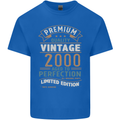 Premium Vintage 23rd Birthday 2000 Mens Cotton T-Shirt Tee Top Royal Blue