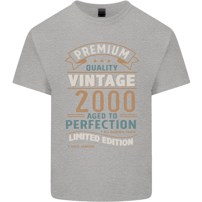 Premium Vintage 23rd Birthday 2000 Mens Cotton T-Shirt Tee Top Sports Grey