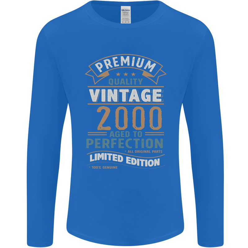 Premium Vintage 23rd Birthday 2000 Mens Long Sleeve T-Shirt Royal Blue