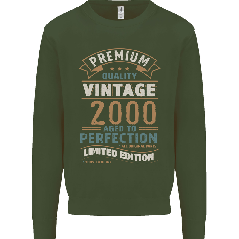 Premium Vintage 23rd Birthday 2000 Mens Sweatshirt Jumper Forest Green