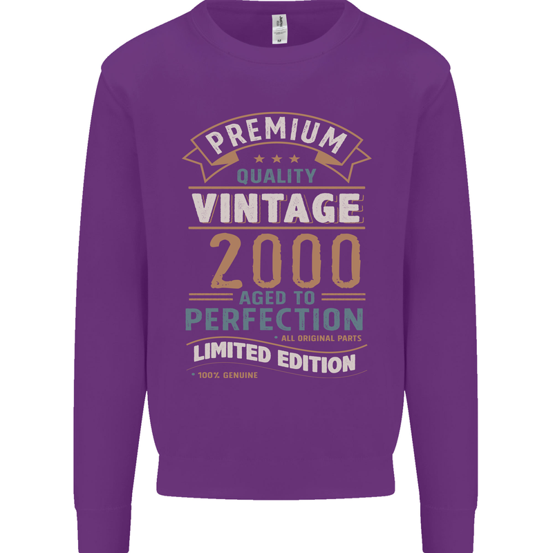 Premium Vintage 23rd Birthday 2000 Mens Sweatshirt Jumper Purple