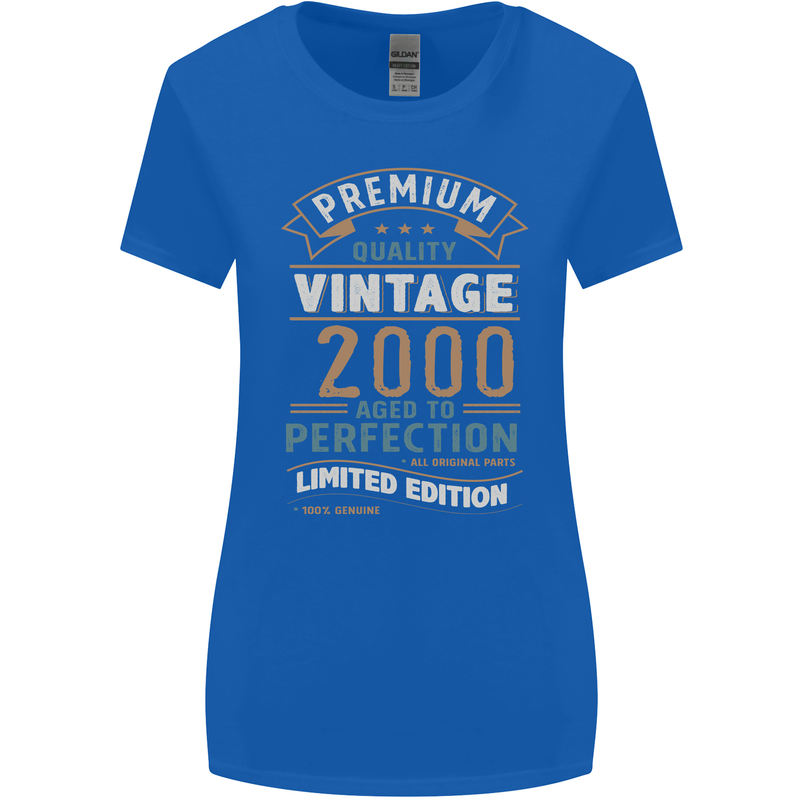 Premium Vintage 23rd Birthday 2000 Womens Wider Cut T-Shirt Royal Blue