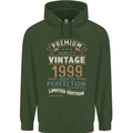 Premium Vintage 24th Birthday 1999 Mens 80% Cotton Hoodie Forest Green