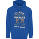 Premium Vintage 24th Birthday 1999 Mens 80% Cotton Hoodie Royal Blue