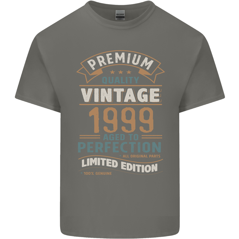 Premium Vintage 24th Birthday 1999 Mens Cotton T-Shirt Tee Top Charcoal