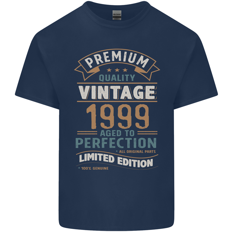 Premium Vintage 24th Birthday 1999 Mens Cotton T-Shirt Tee Top Navy Blue