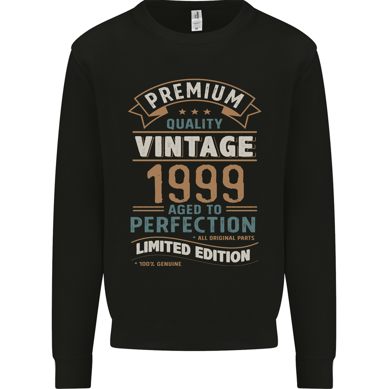 Premium Vintage 24th Birthday 1999 Mens Sweatshirt Jumper Black