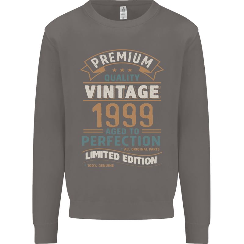 Premium Vintage 24th Birthday 1999 Mens Sweatshirt Jumper Charcoal