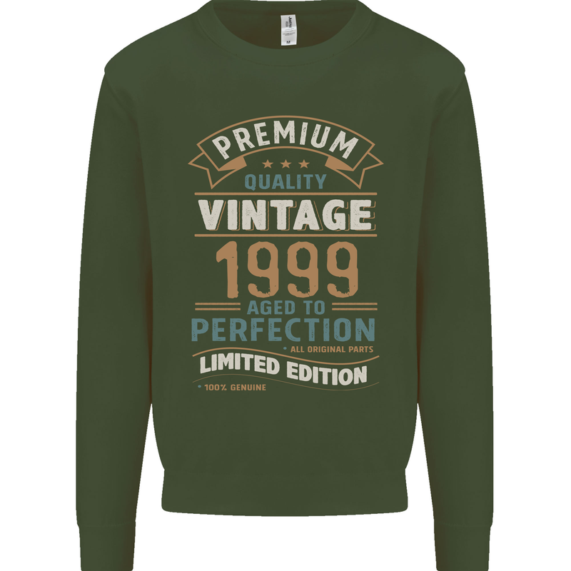 Premium Vintage 24th Birthday 1999 Mens Sweatshirt Jumper Forest Green
