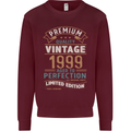 Premium Vintage 24th Birthday 1999 Mens Sweatshirt Jumper Maroon