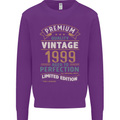 Premium Vintage 24th Birthday 1999 Mens Sweatshirt Jumper Purple