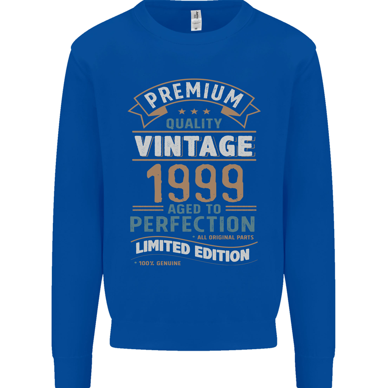 Premium Vintage 24th Birthday 1999 Mens Sweatshirt Jumper Royal Blue