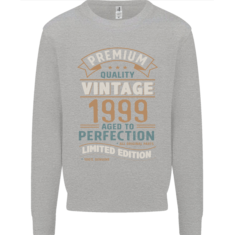 Premium Vintage 24th Birthday 1999 Mens Sweatshirt Jumper Sports Grey