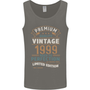 Premium Vintage 24th Birthday 1999 Mens Vest Tank Top Charcoal