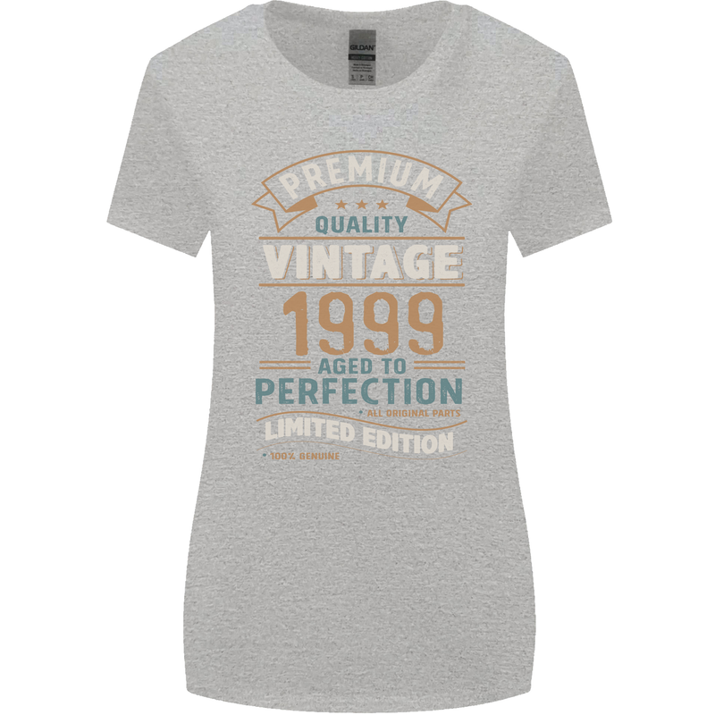 Premium Vintage 24th Birthday 1999 Womens Wider Cut T-Shirt Sports Grey