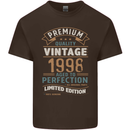 Premium Vintage 25th Birthday 1998 Mens Cotton T-Shirt Tee Top Dark Chocolate