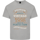 Premium Vintage 25th Birthday 1998 Mens Cotton T-Shirt Tee Top Sports Grey