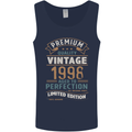 Premium Vintage 25th Birthday 1998 Mens Vest Tank Top Navy Blue