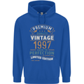 Premium Vintage 26th Birthday 1997 Mens 80% Cotton Hoodie Royal Blue