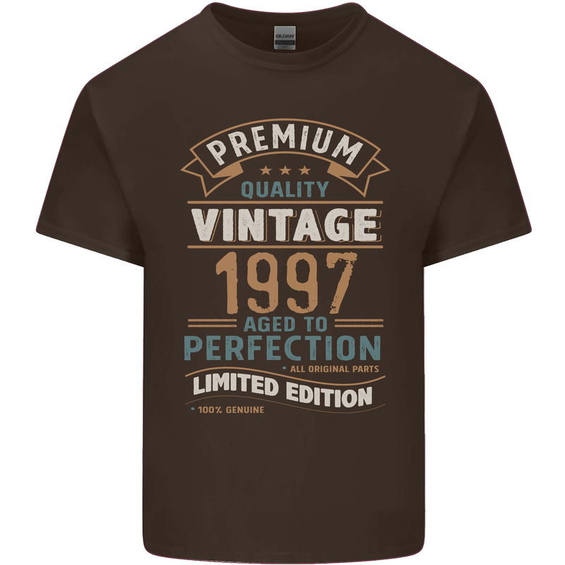 Premium Vintage 26th Birthday 1997 Mens Cotton T-Shirt Tee Top Dark Chocolate