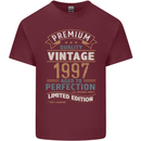 Premium Vintage 26th Birthday 1997 Mens Cotton T-Shirt Tee Top Maroon
