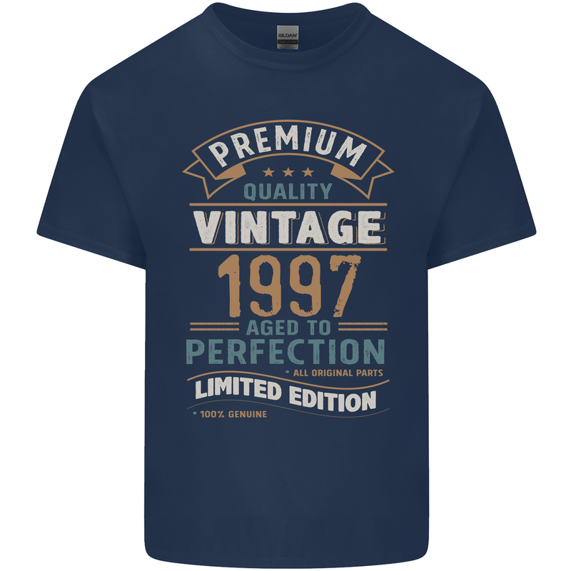 Premium Vintage 26th Birthday 1997 Mens Cotton T-Shirt Tee Top Navy Blue