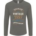 Premium Vintage 26th Birthday 1997 Mens Long Sleeve T-Shirt Charcoal