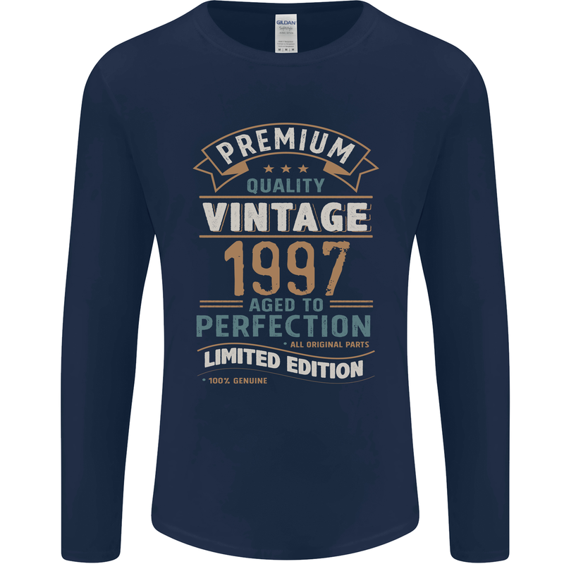Premium Vintage 26th Birthday 1997 Mens Long Sleeve T-Shirt Navy Blue